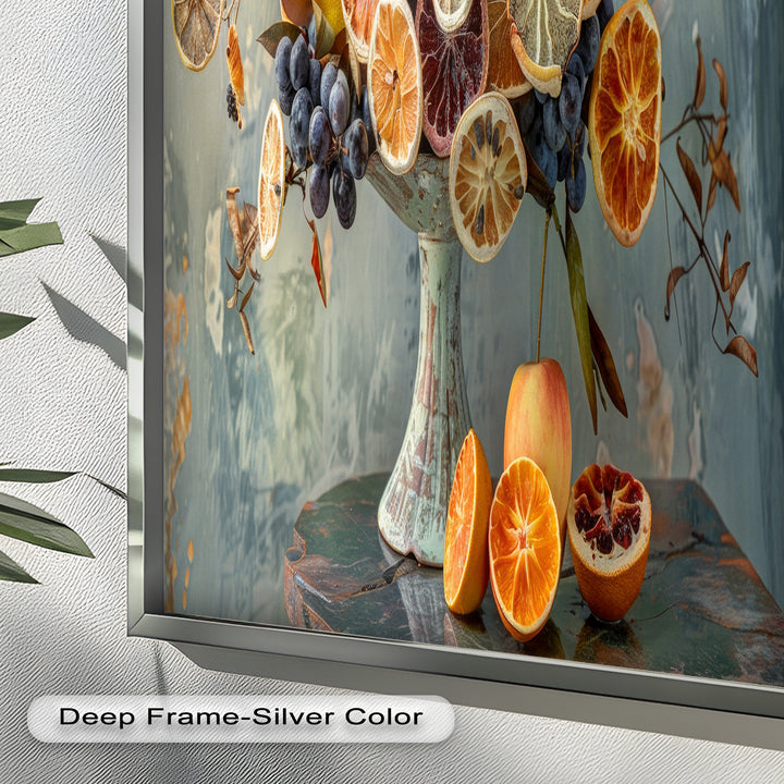 Grapes and Citrus Harmony – Decorative Still Life Food Painting
