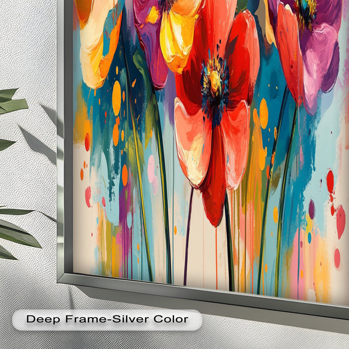 Colored Flowers – Vibrant Floral Oil Painting