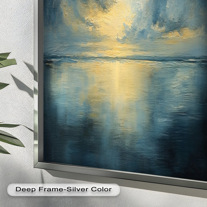 Coastal Wall Art - Sunset Reflection Seascape Oil Painting