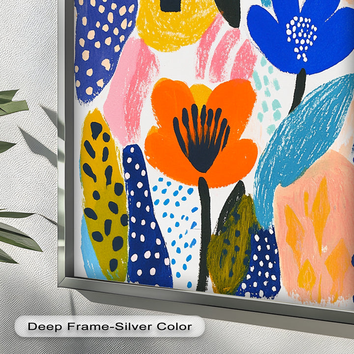 Bold Blooms in Boho Garden – Fauvist Floral Oil Painting