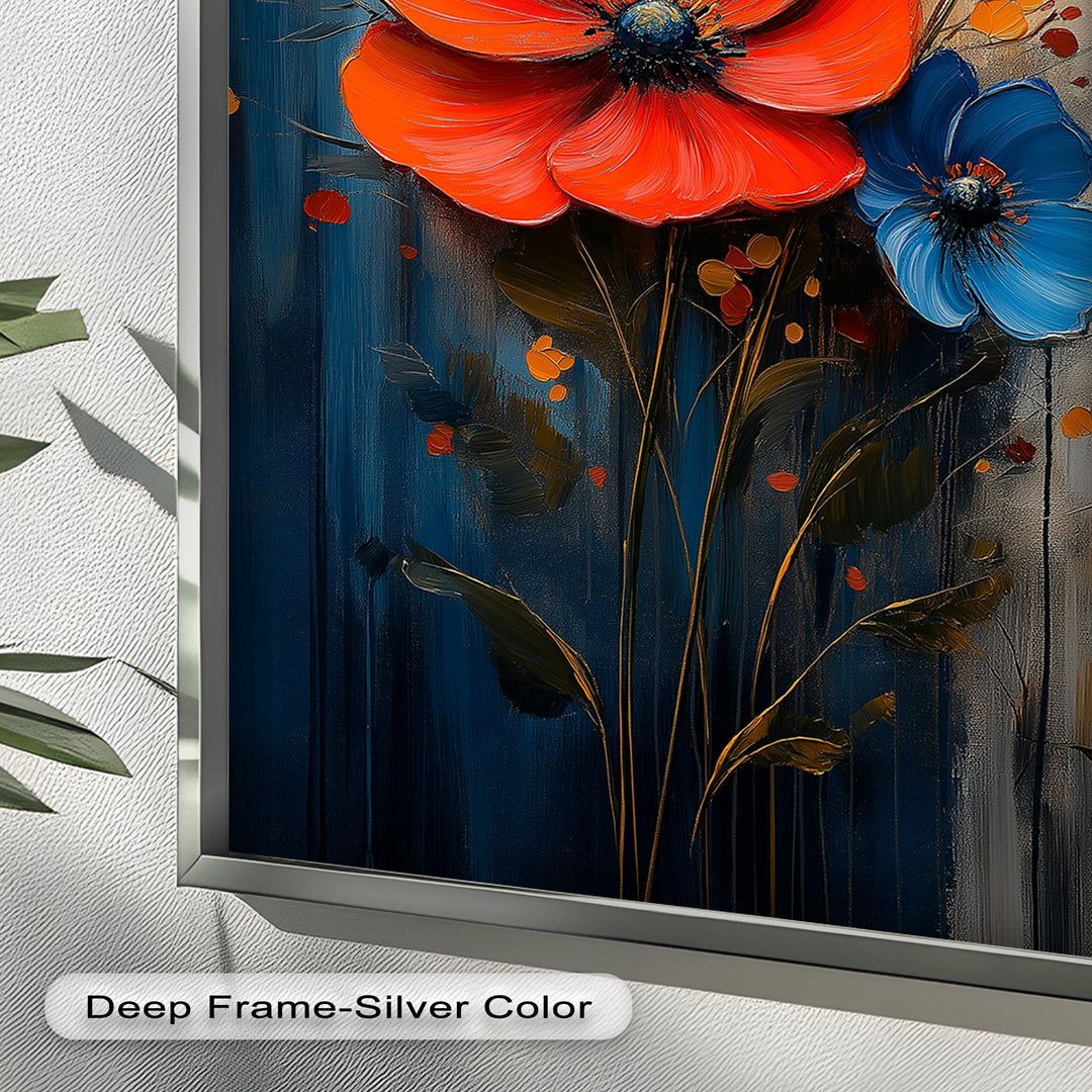 Colorburst Petals – Bold Poppy Bouquet Flower Oil Painting