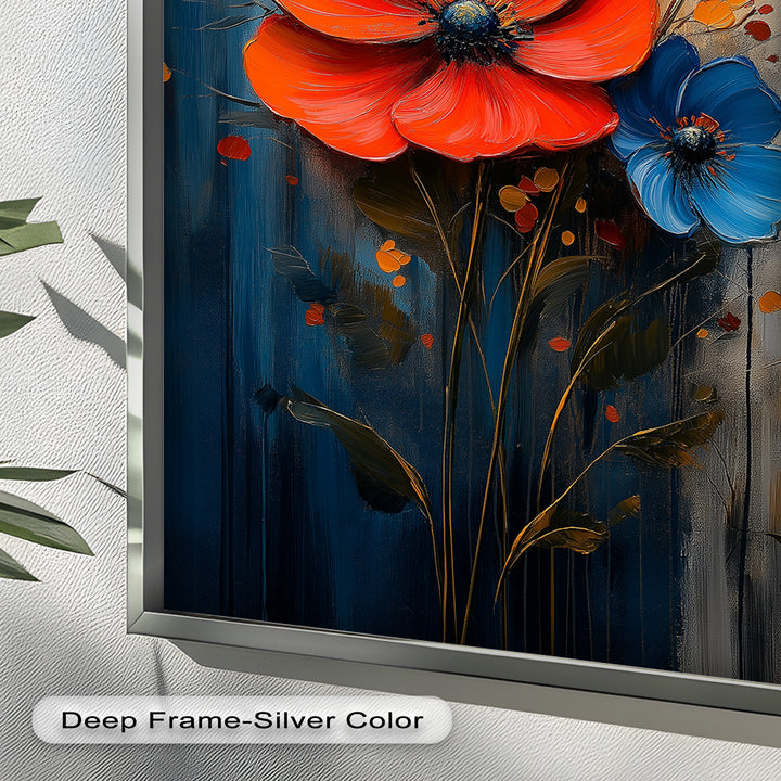 Colorburst Petals – Bold Poppy Bouquet Flower Oil Painting