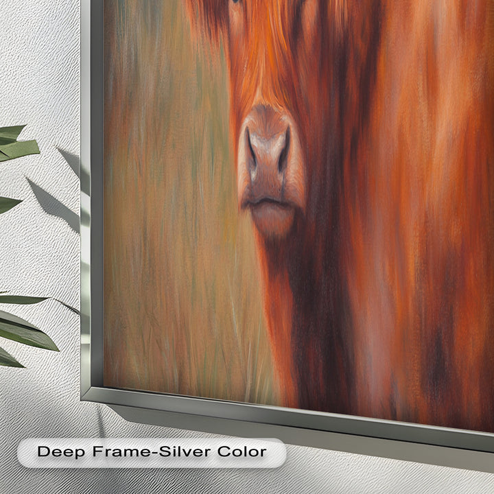 Highland Cow Oil Painting – Warm Animal Wall Art