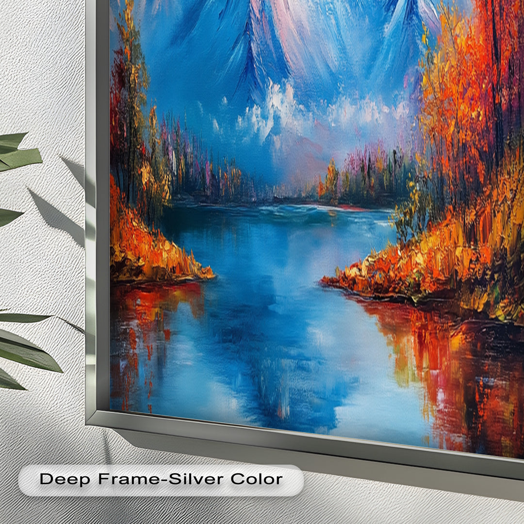 Incredible Stunning Mountain Landscape – Framed Nature Oil Painting