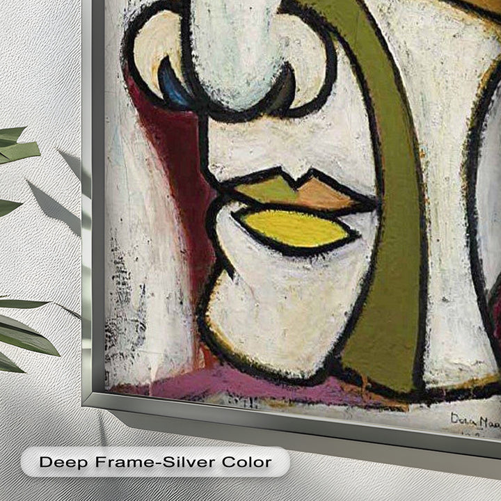 Bold Gaze – Geometric Abstract Portrait Picasso Oil Painting