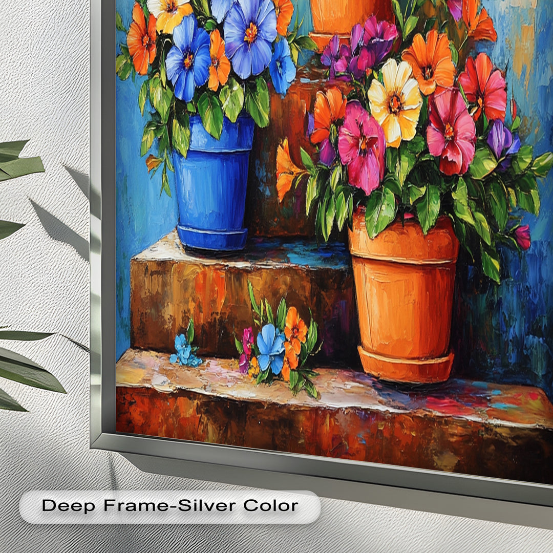 Flower Pots Wall Decor – Botanical Oil Paintings