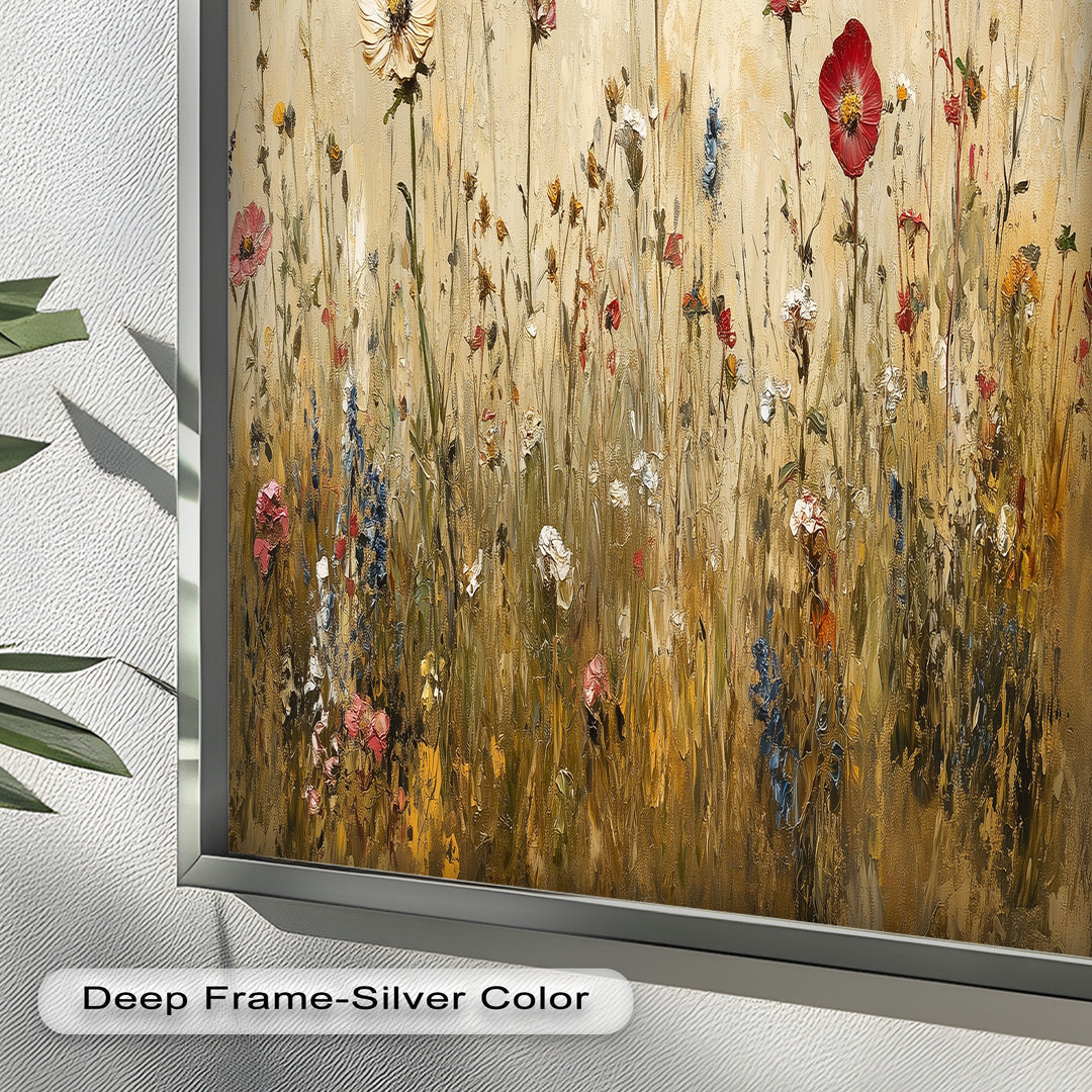 Vintage Wild Flowers – Rustic Floral Oil Painting