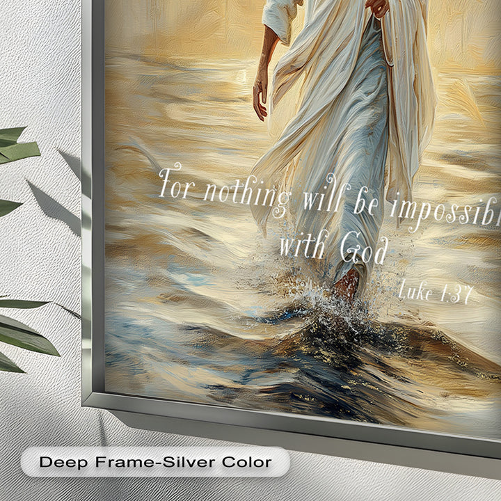 Luke 1:37 – Nothing Is Impossible Bible Verse Oil Painting