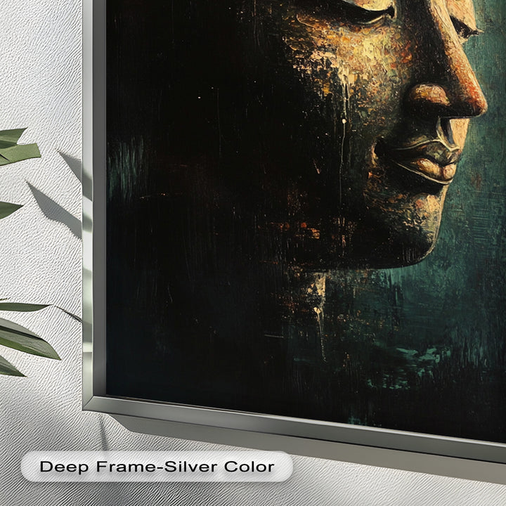 Buddha Face Wall Art – Religious Oil Painting