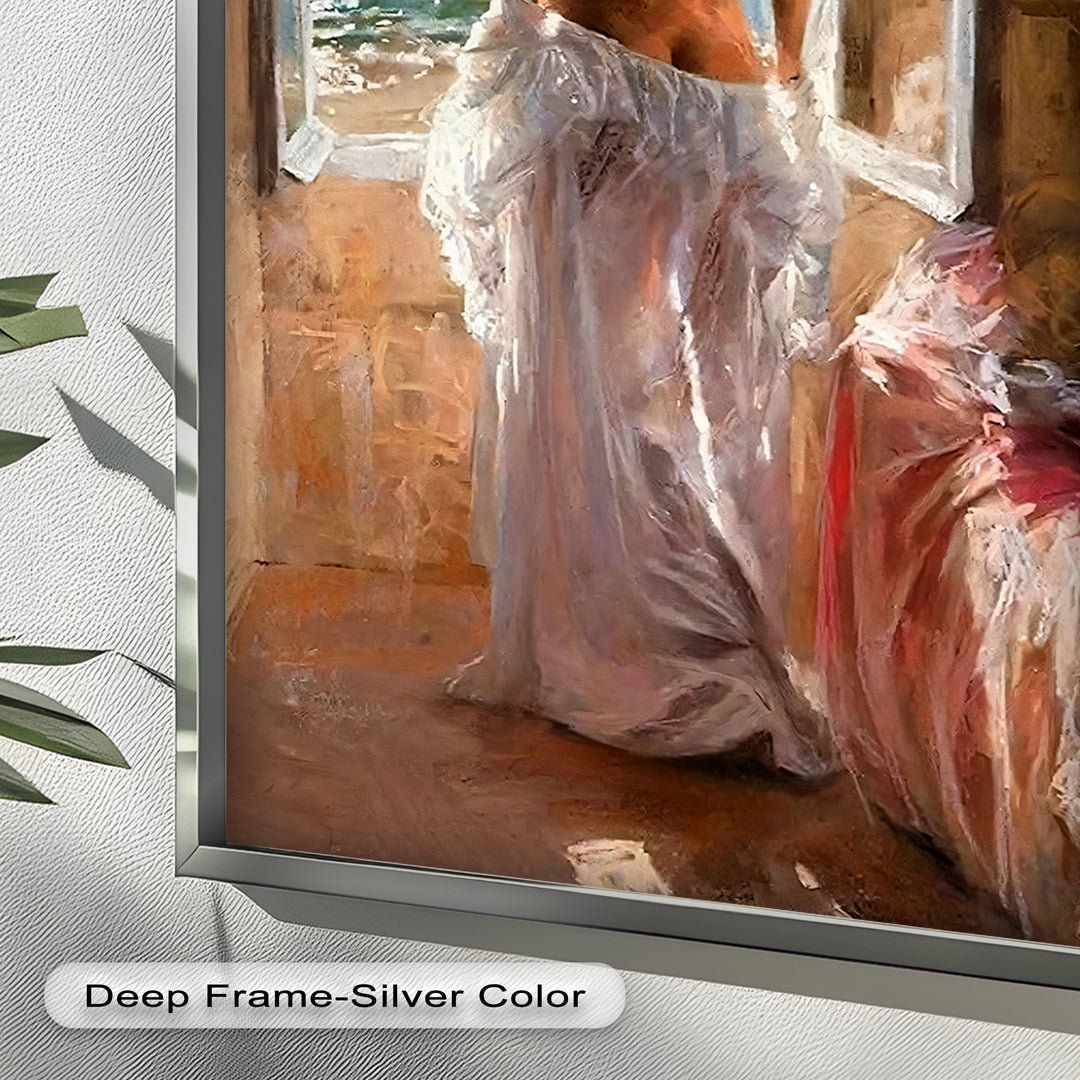 Whispers of the Sea – Romantic Woman by the Ocean Nude Oil Painting