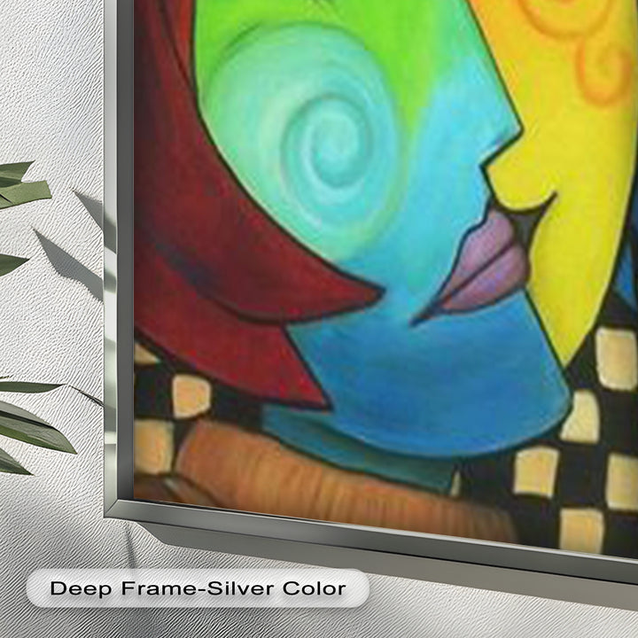 Colorful Duality – Surreal Portrait Fusion in Picasso Oil Painting
