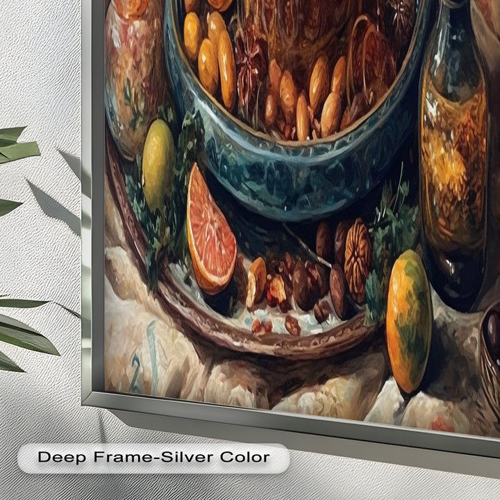 Golden Harvest Table – Ornamentales Festmahl Stillleben Essen Malerei