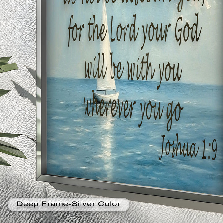 Joshua 1:9 – Courage and Strength Bible Verse Oil Painting