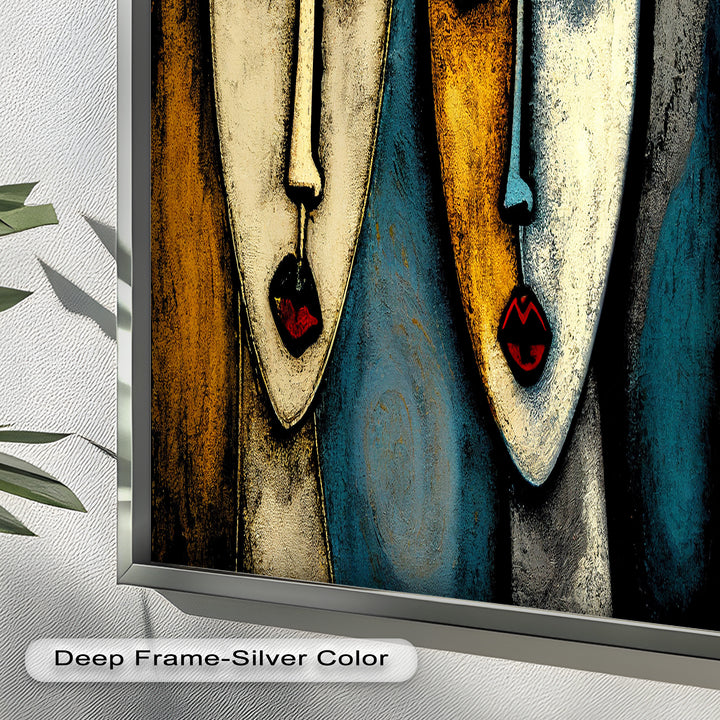 Duality of Gaze – Abstract Expressionist Portrait Picasso Oil Painting