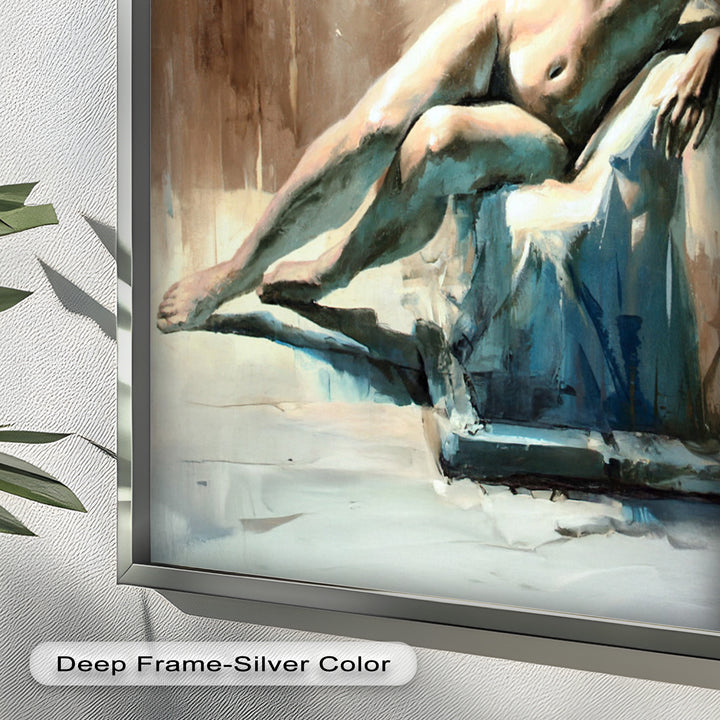 Echoes of Light – Modern Reclining Nude Oil Painting