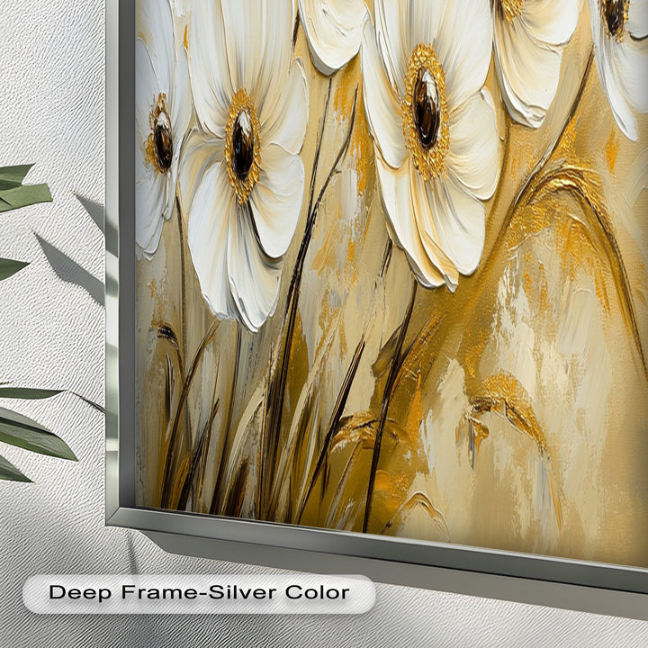 Golden Petals Elegance – Floral Oil Paintings