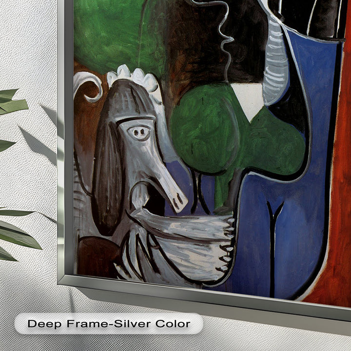 Lady with Poodle – Surreal Cubist Portrait Picasso Oil Painting
