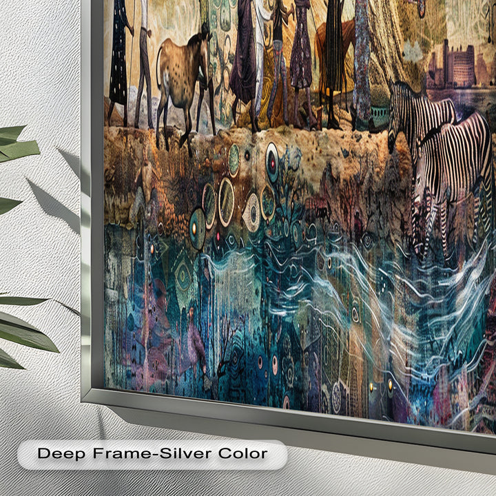 Echoes of Migration – Symbolic Journey Through Time Oil Painting
