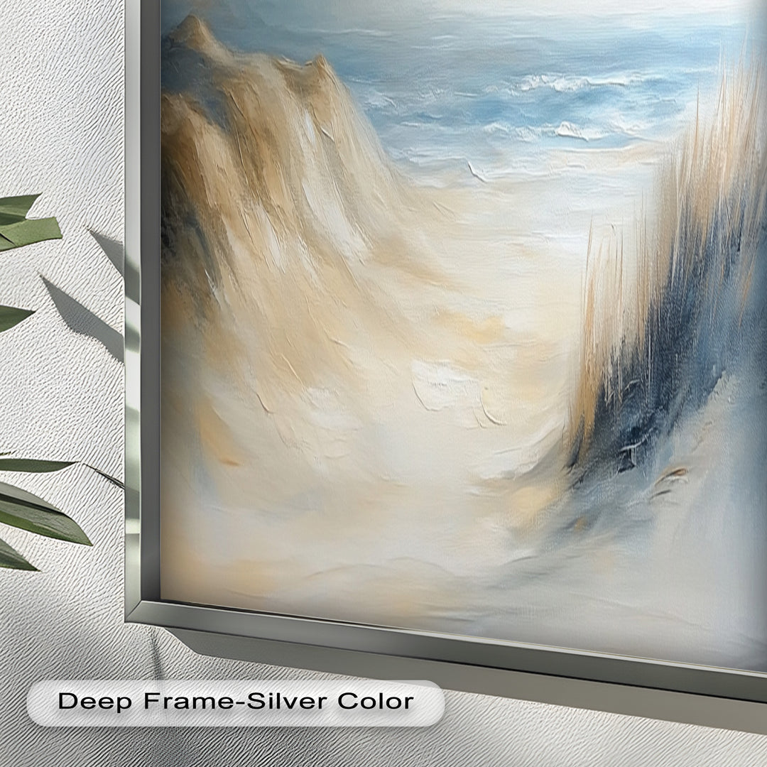Coastal Beach Seagulls – Tranquil Seascape Oil Painting