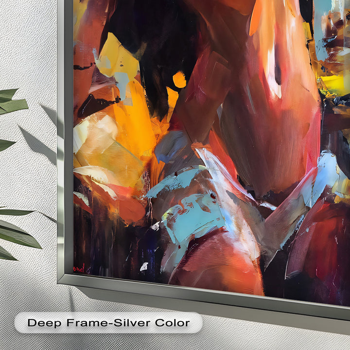 Ember Silhouette – Bold Abstract Nude Oil Painting