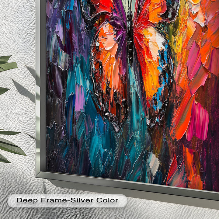 Radiant Butterfly in Blooming Spectrum - Animal Oil Painting