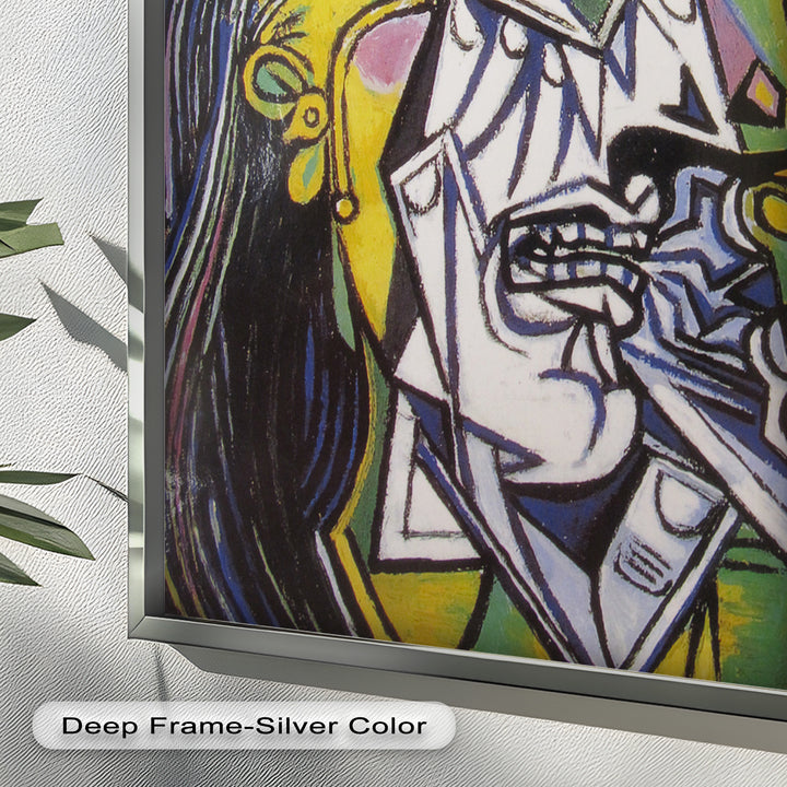 Woman in Anguish – Expressive Cubist Portrait Picasso Oil Painting