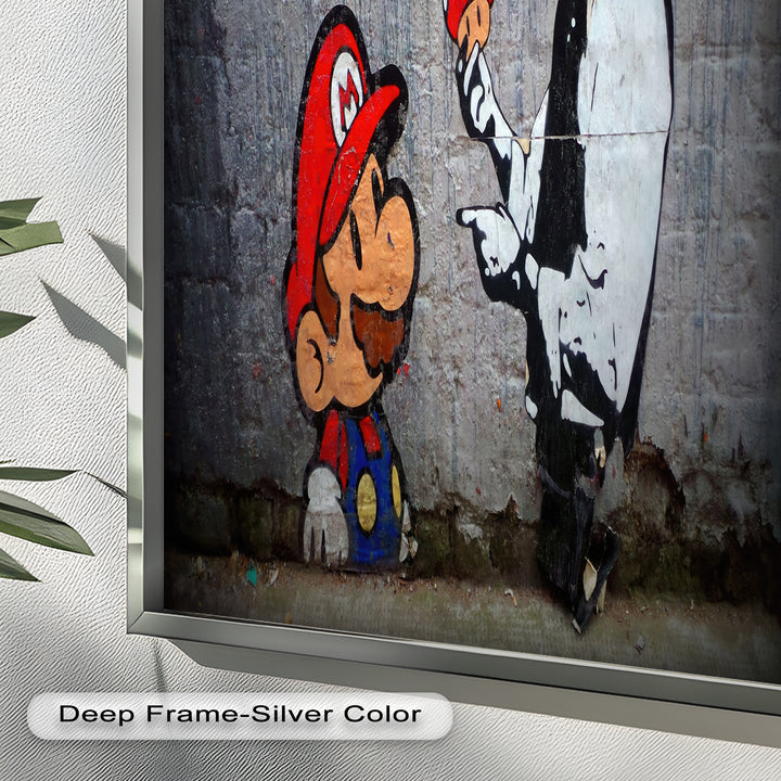 Mario Meets the Law – Banksy Oil Painting
