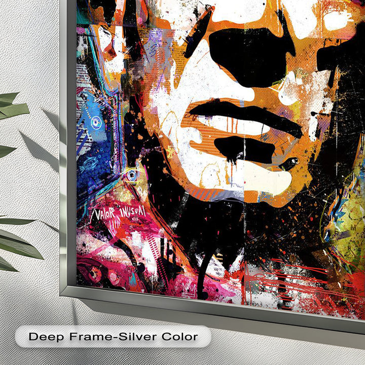 Abstract Urban Face Portrait Wall Art – Pop Art Oil Painting