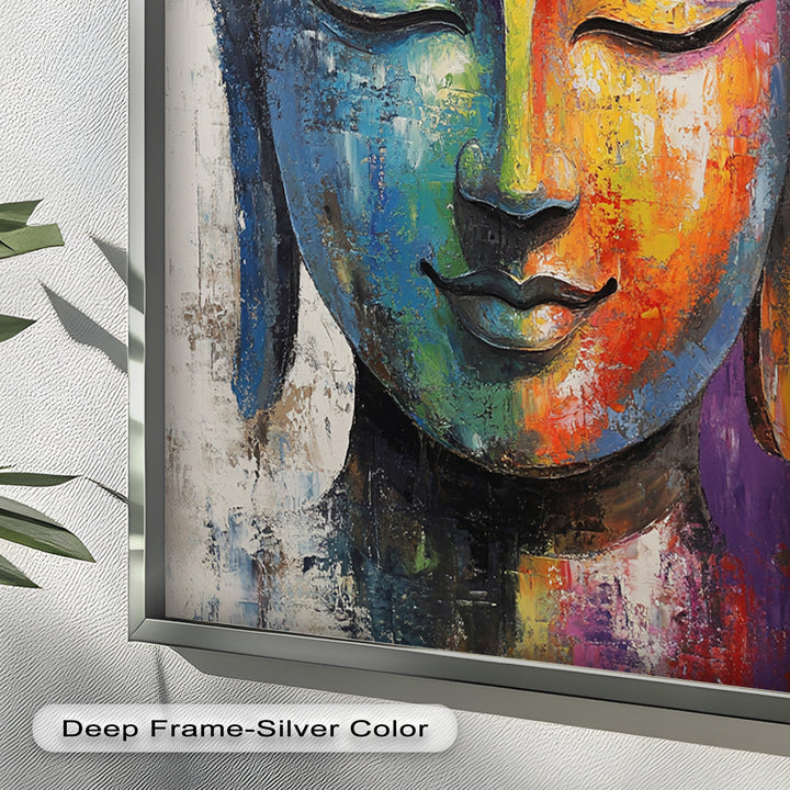 Colorful Buddha Wall Art – Religious Oil Painting