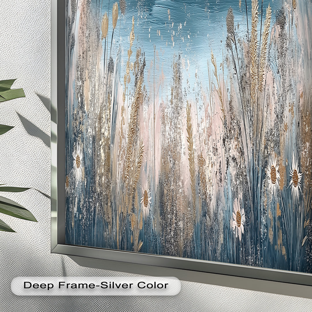 Wildflower Ocean View Wall Art – Framed Oil Painting