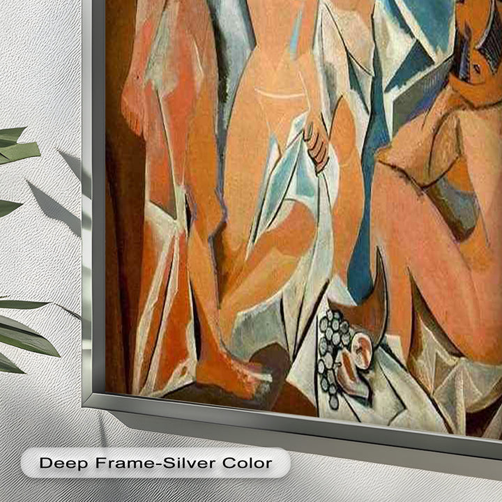 Echoes of Les Demoiselles – Picasso-Inspired Cubist Nude Figures Oil Painting