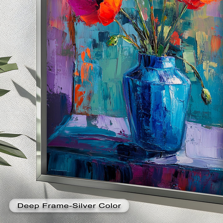 Crimson Blooms – Poppy Flower Oil Painting