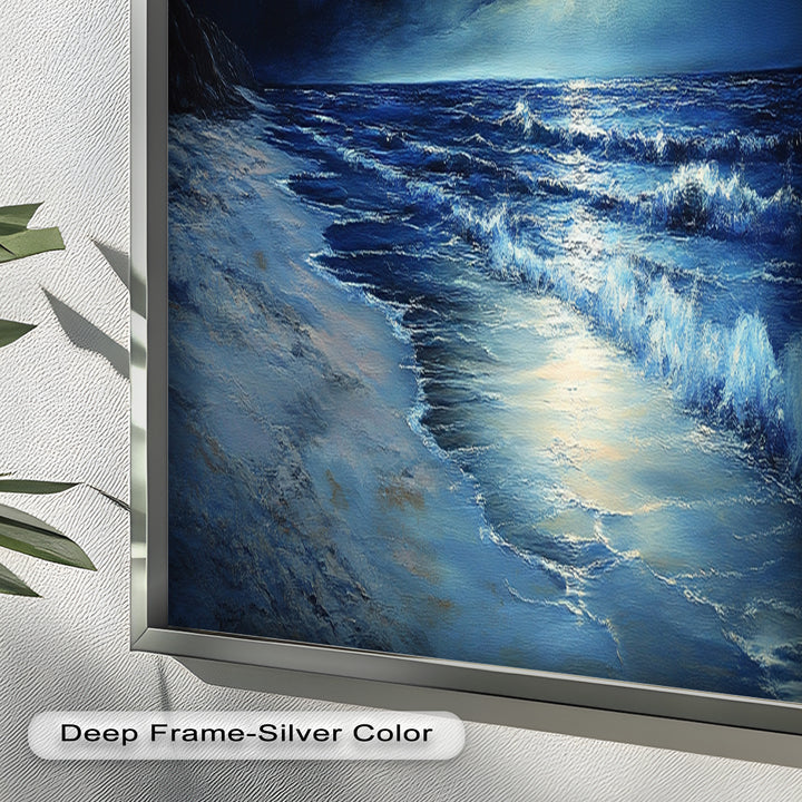 Ocean Wall Art - Stormy Night Seascape Oil Painting