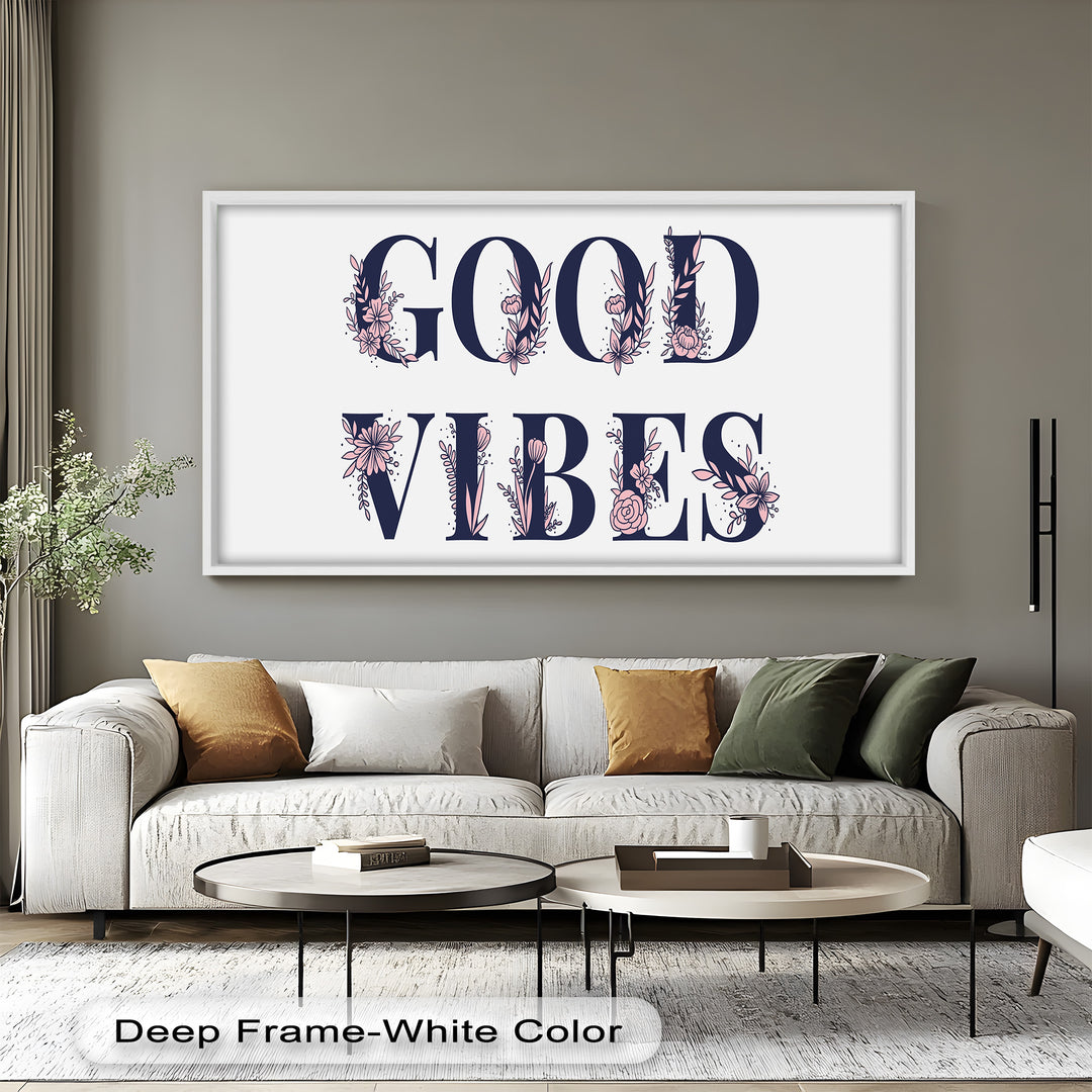 Gute Stimmung – Florale Typografie Ölgemälde