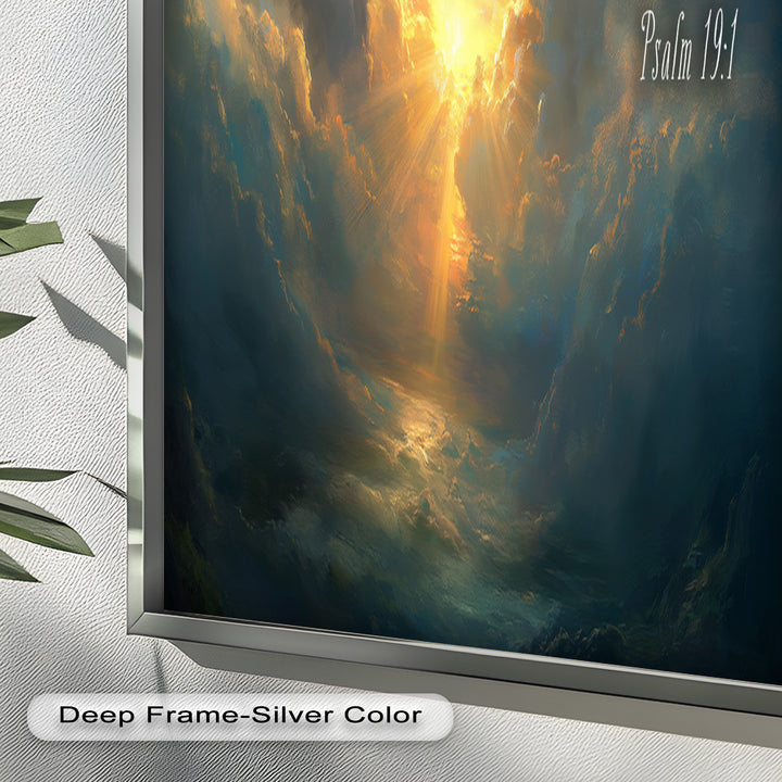 Psalm 19:1 – The Heavens Declare Bible Verse Oil Painting