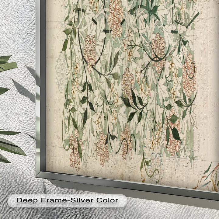 Jasmine Pattern by William Morris – Framed Botanical Oil Painting