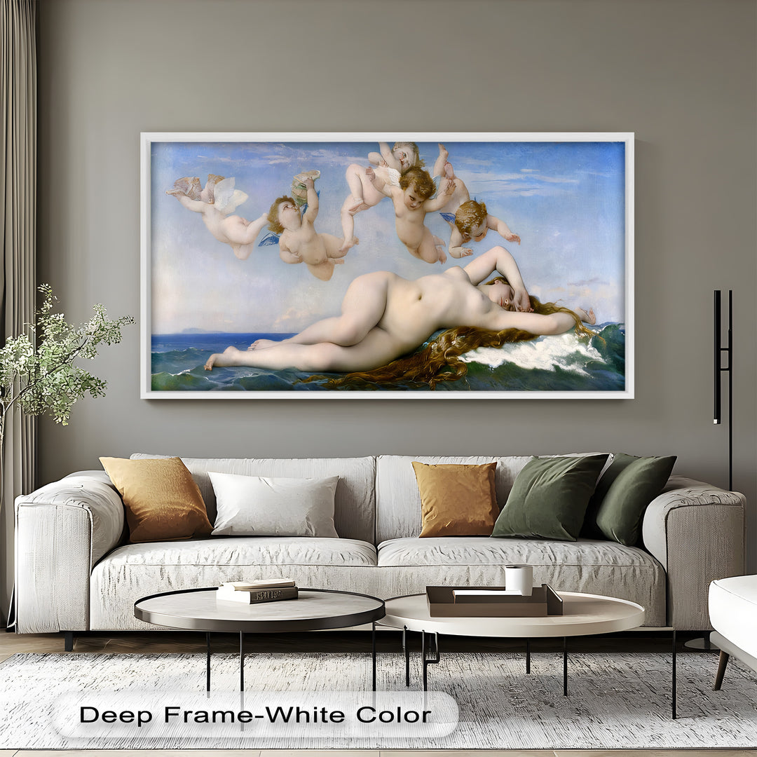 Birth of Beauty – Mythological Sea Nymph and Cherubs Oil Painting