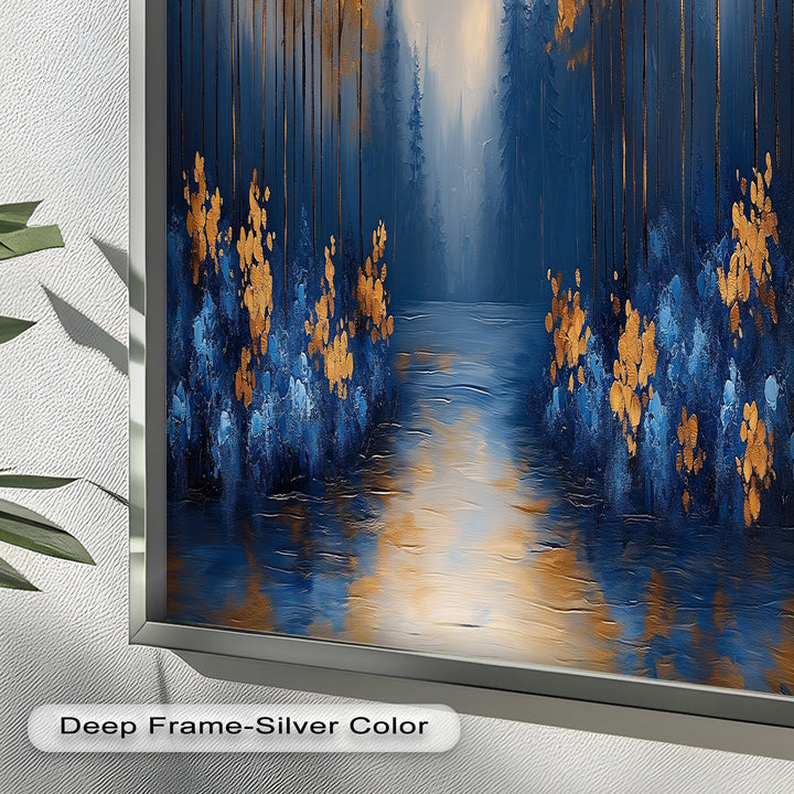 Golden Forest Landscape - Framed Autumn Oil Painting