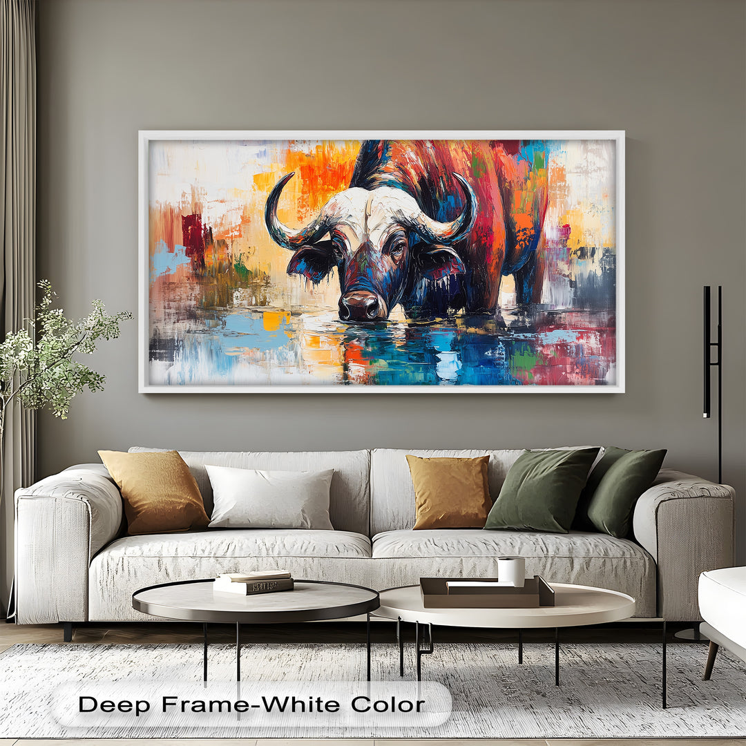 Water Buffalo at River’s Edge – Oil Painting