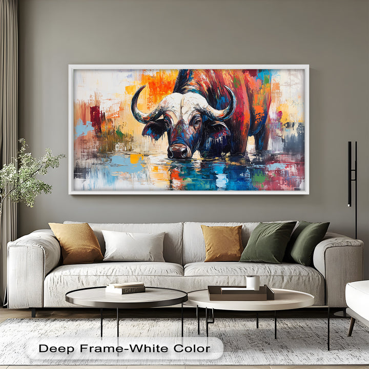 Water Buffalo at River’s Edge – Oil Painting