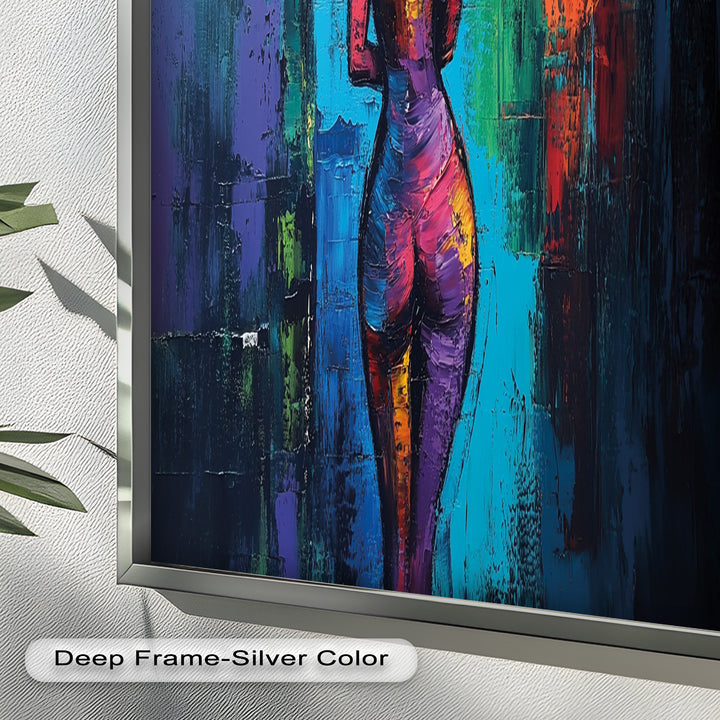 Radiant Contours – Bold Abstract Figurative Oil Painting