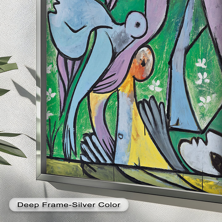 Reclining in Nature – Picasso-Inspired Abstract Nude Oil Painting