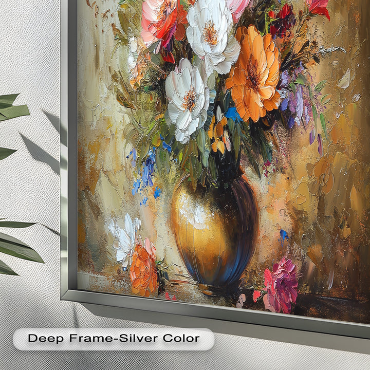 Radiant Bloom – Colorful Floral Oil Painting