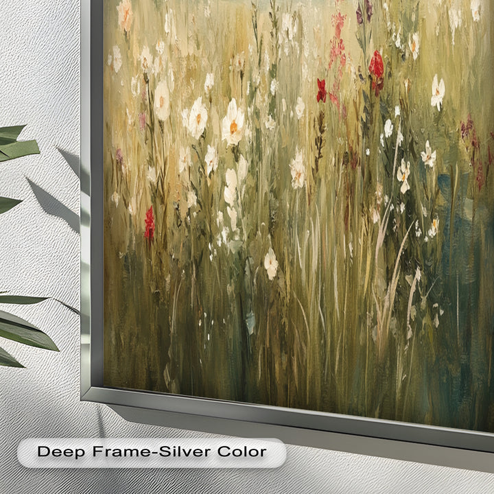 Nostalgic Feel – Serene Wildflower Oil Painting