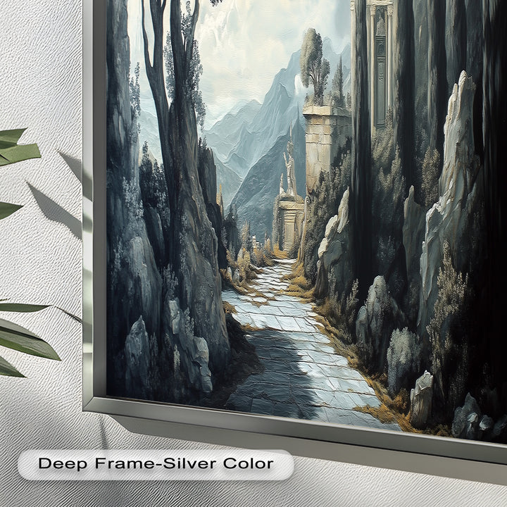 Ancient Pathway to the Temple – Dramatic Classical Landscape Oil Painting