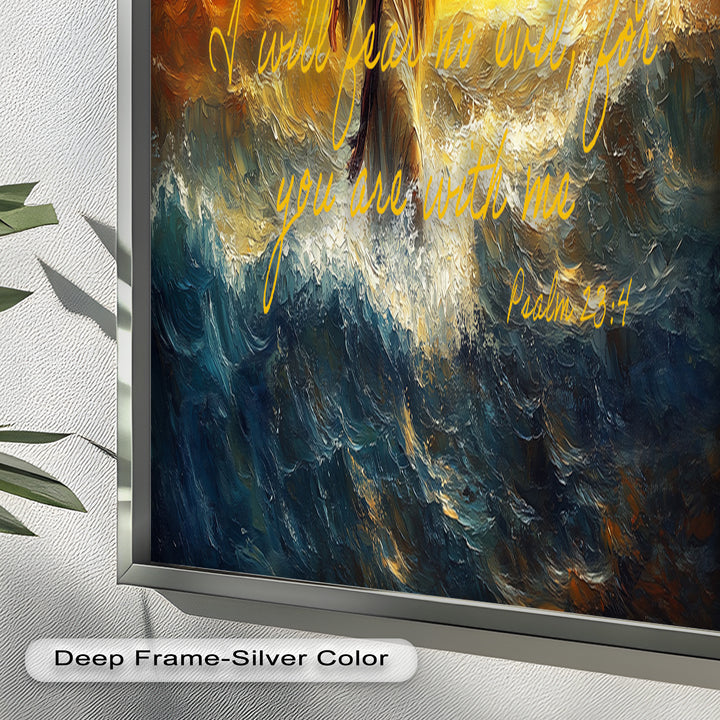 Psalm 23:4 – Fear No Evil Bible Verse Oil Painting
