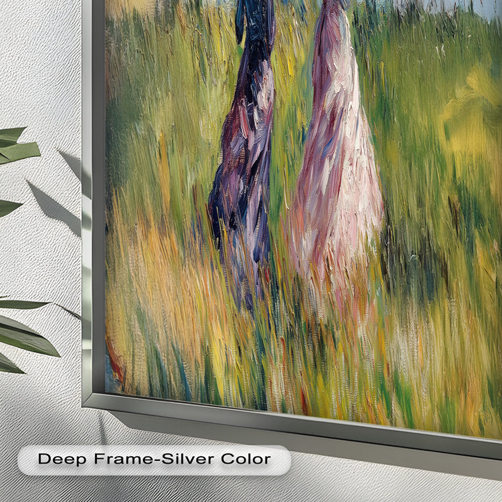 Ladies with Parasols in a Sunlit Meadow – Impressionist Oil Painting