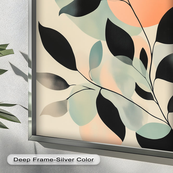 Blush Eclipse – Minimalist Botanical Silhouette Oil Painting