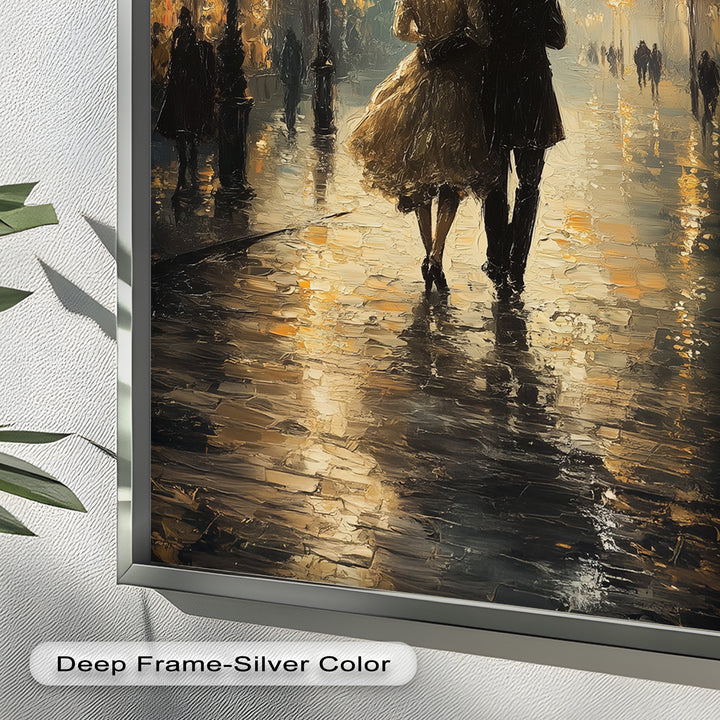 Romantic Couple in Evening Light - Love Oil Painting