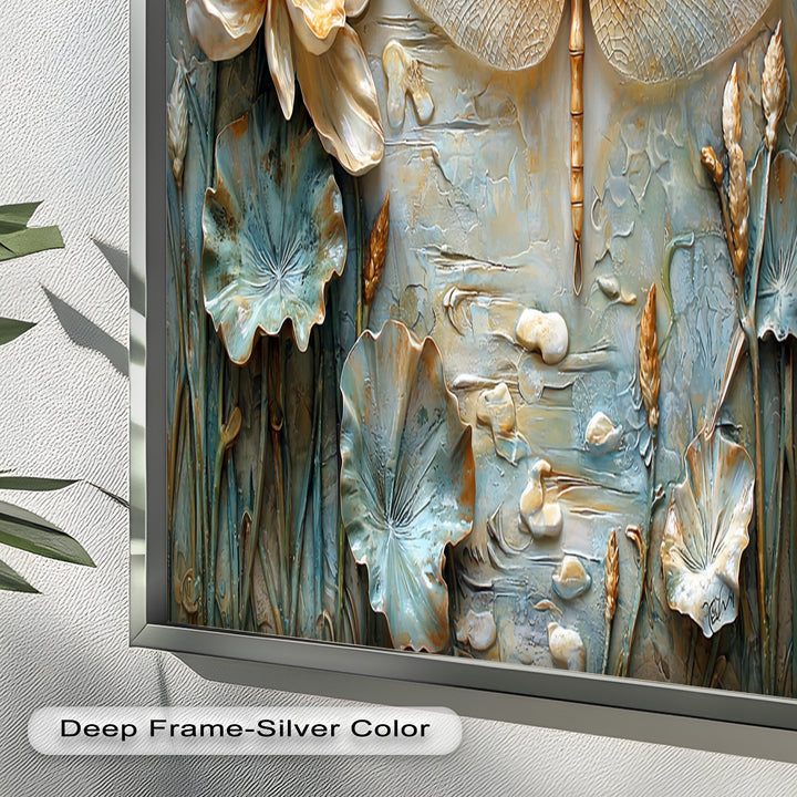 Retro Dragonflies and Flowers – Elegant Nature-Inspired Oil Painting